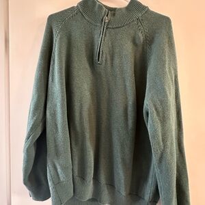 L.L. Bean Men's Forest Green Zip-Up Sweater